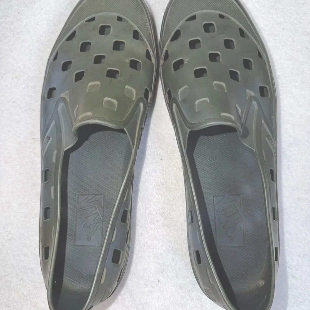 Vans Slip On Shoes Men's US 13‎ Olive Green Rubber Clogs
